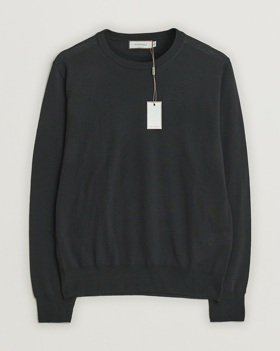 Homme | Pulls Et Tricots | Pre-owned | Canali Merino Wool Crew Neck Black