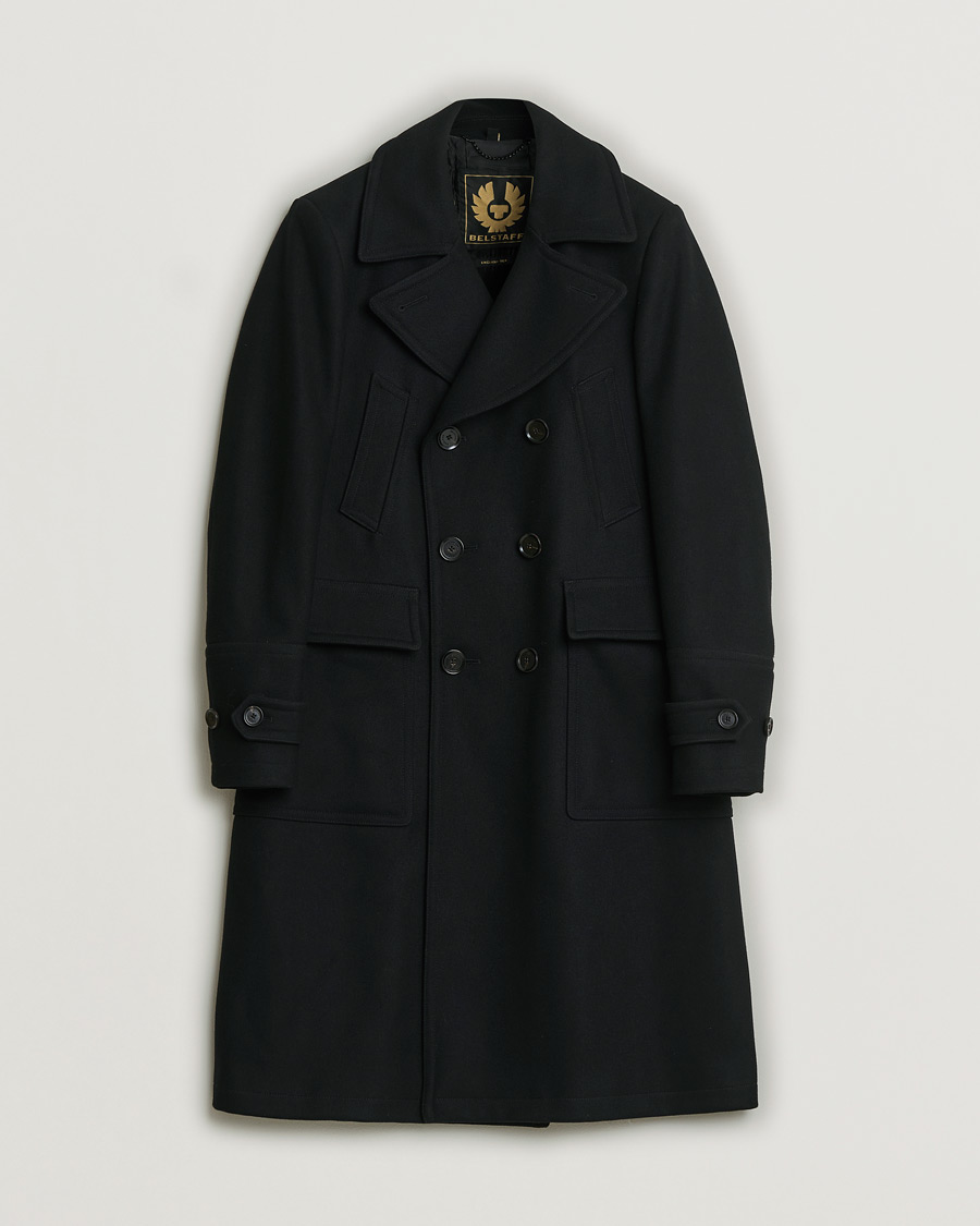 Homme | Belstaff Milford Wool Coat Black 46 | Pre-owned | Belstaff Milford Wool Coat Black 46