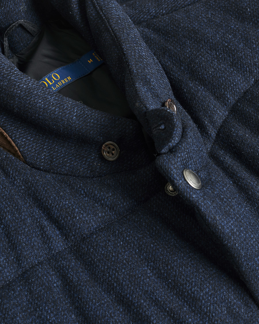 Homme | Polo Ralph Lauren Flannel Wool Vest Navy M | Pre-owned | Polo Ralph Lauren Flannel Wool Vest Navy M