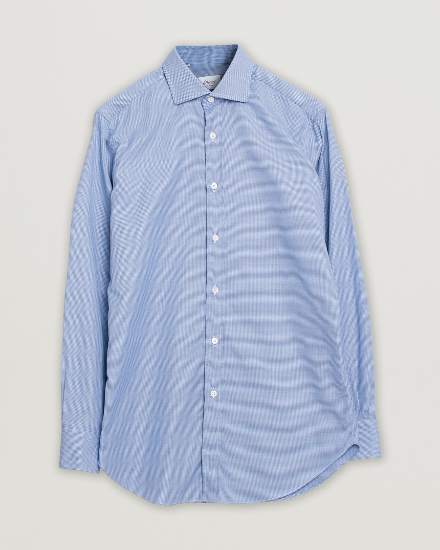 Homme | Chemises | Pre-owned | Brioni Slim Fit Micro Structure Dress Shirt Light Blue