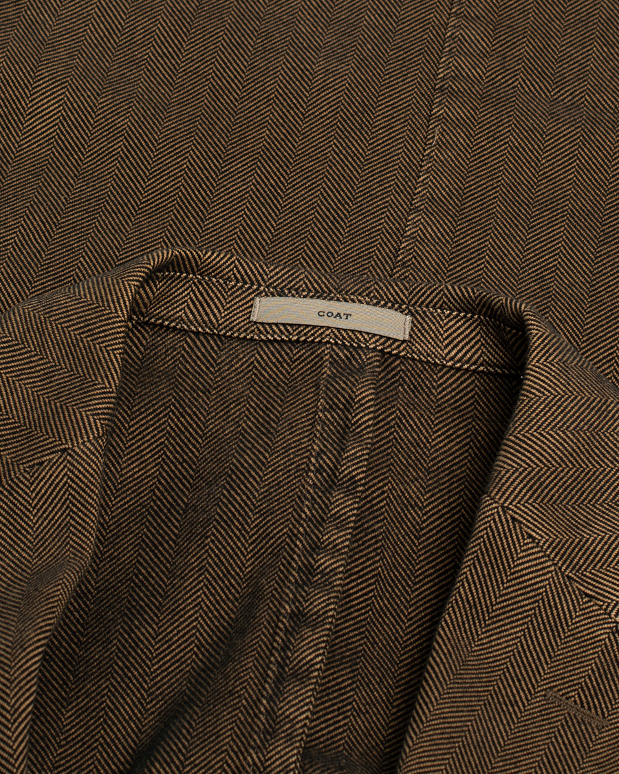 Homme | Blazers | Pre-owned | Boglioli Cotton Herringbone Blazer Brown 54