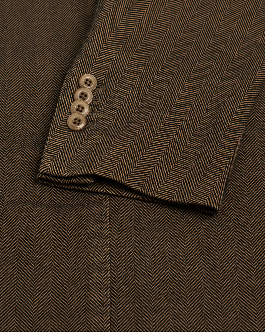 Homme | Blazers | Pre-owned | Boglioli Cotton Herringbone Blazer Brown 54