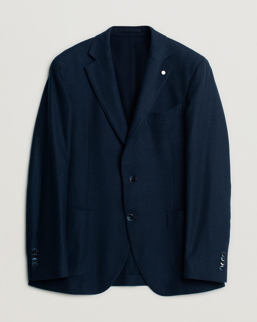 Homme | Blazers | Pre-owned | Luigi Bianchi Mantova Navy Cashmere Blazer 50
