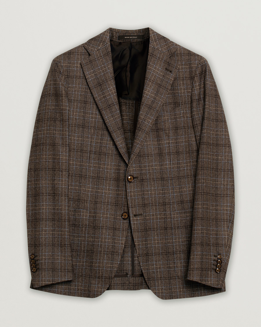 Homme | Blazers | Pre-owned | Tagliatore Check Wool Blazer Brown 48