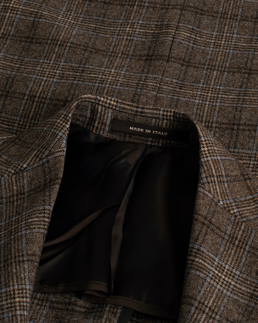Homme | Blazers | Pre-owned | Tagliatore Check Wool Blazer Brown 48