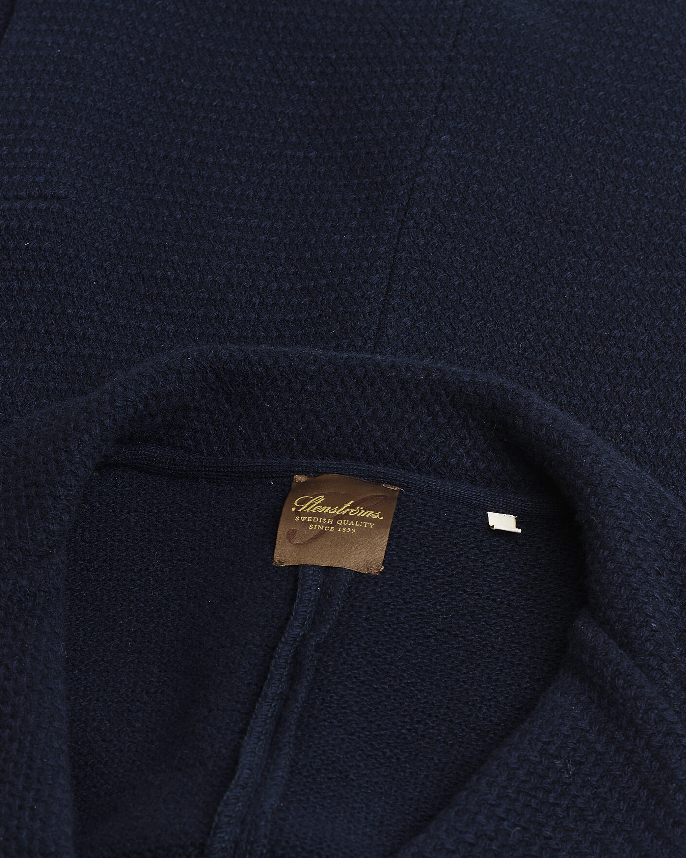 Homme | Pre-owned Blazers | Pre-owned | Stenströms Knitted Textured Merino Wool Blazer Navy M