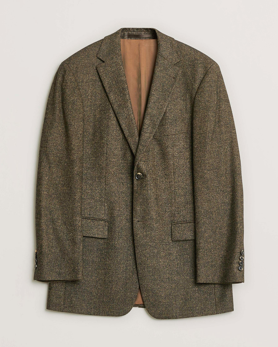 Homme | Pre-owned Blazers | Pre-owned | BOSS Vintage Wool Herringbone Blazer Brown 48