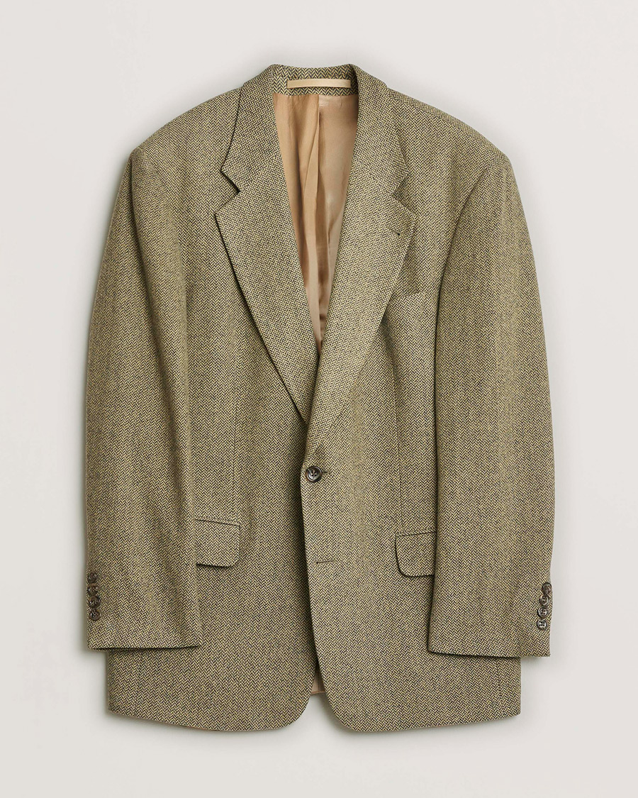 Homme | BOSS Vintage Wool Herringbone Blazer Beige 50 | Pre-owned | BOSS Vintage Wool Herringbone Blazer Beige 50