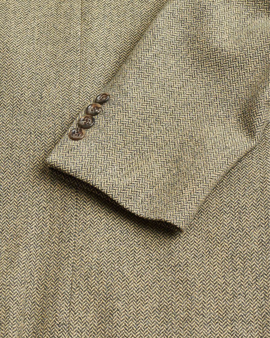 Homme | BOSS Vintage Wool Herringbone Blazer Beige 50 | Pre-owned | BOSS Vintage Wool Herringbone Blazer Beige 50
