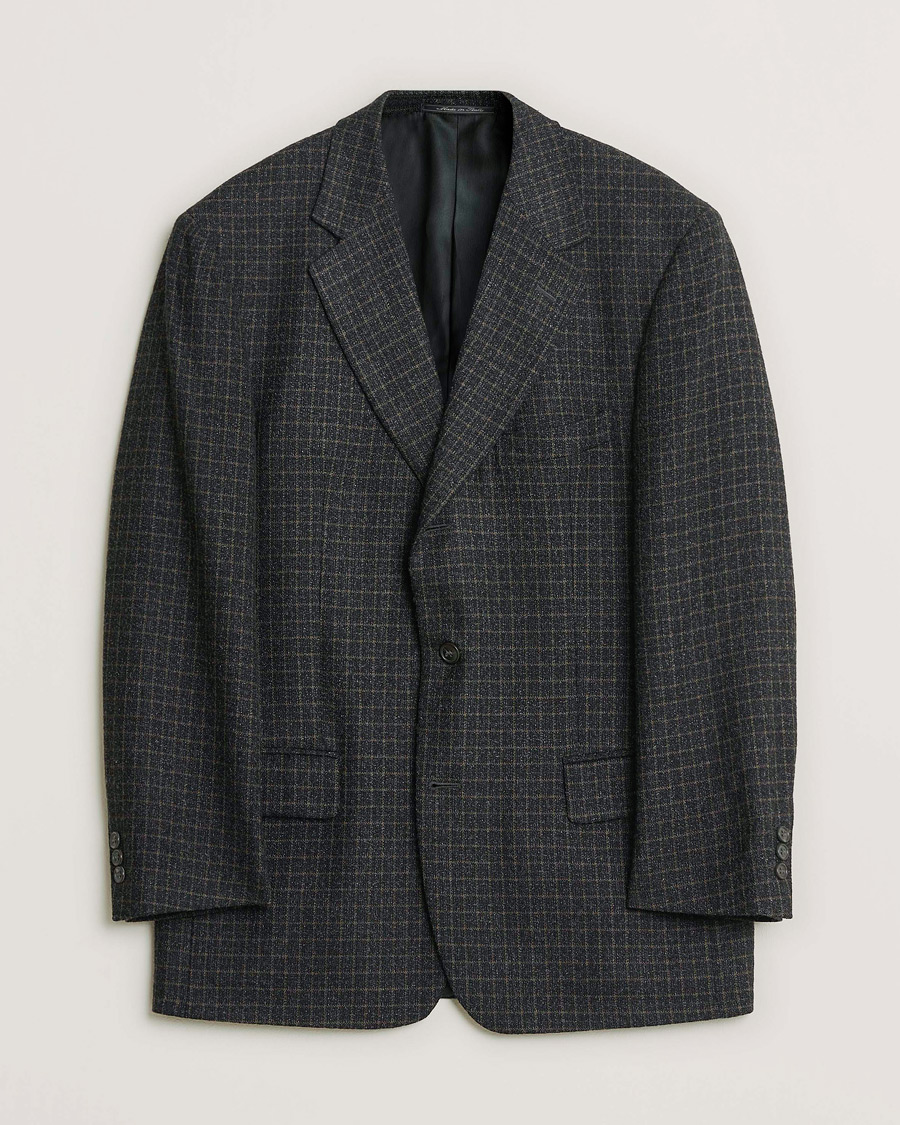 Homme | Pre-owned Blazers | Pre-owned | Ermenegildo Zegna Vintage Wool Checked Blazer Dark Grey 50
