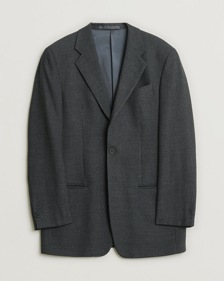 Homme | Pre-owned Blazers | Pre-owned | Armani Collezioni Vintage Wool Blazer Dark Grey 48
