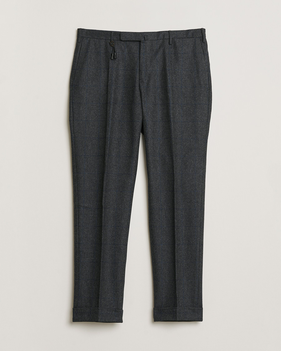 Homme | Pre-owned Pantalons | Pre-owned | Incotex Slim Fit Flannel Trousers Dark Grey Check 50