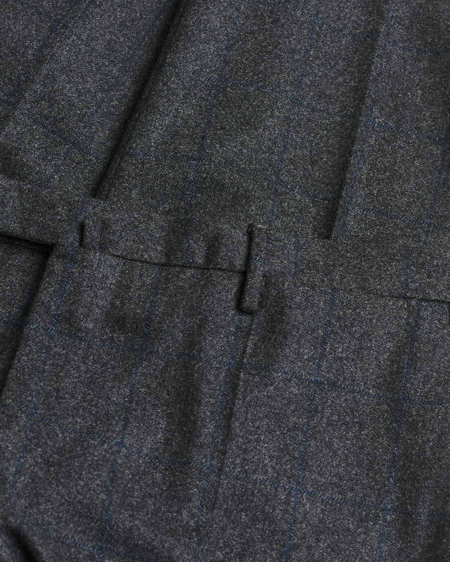 Homme | Pre-owned Pantalons | Pre-owned | Incotex Slim Fit Flannel Trousers Dark Grey Check 50