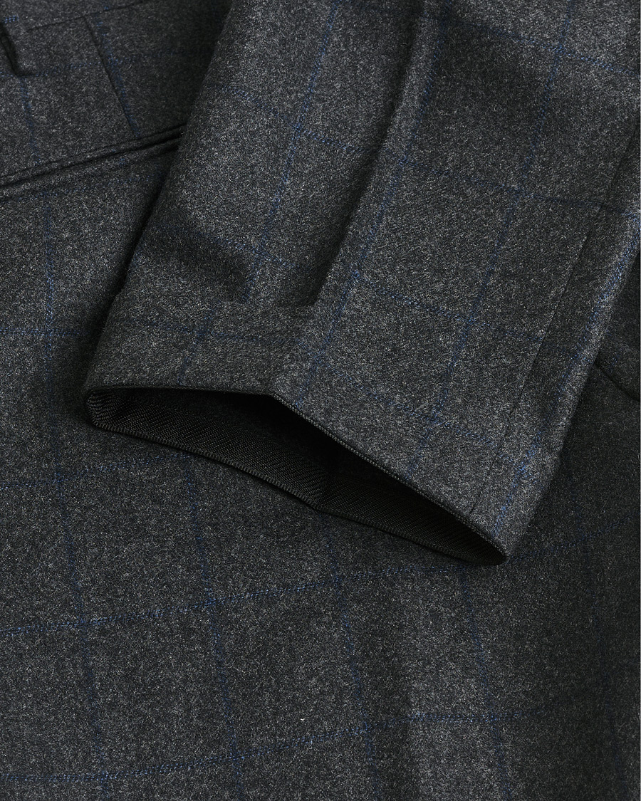 Homme | Pre-owned Pantalons | Pre-owned | Incotex Slim Fit Flannel Trousers Dark Grey Check 50