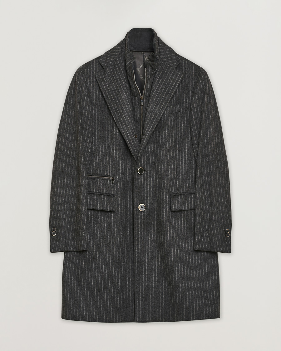 Homme | Manteaux Et Vestes | Pre-owned | Corneliani ID Wool Zip Coat Charcoal Pinstripe 50