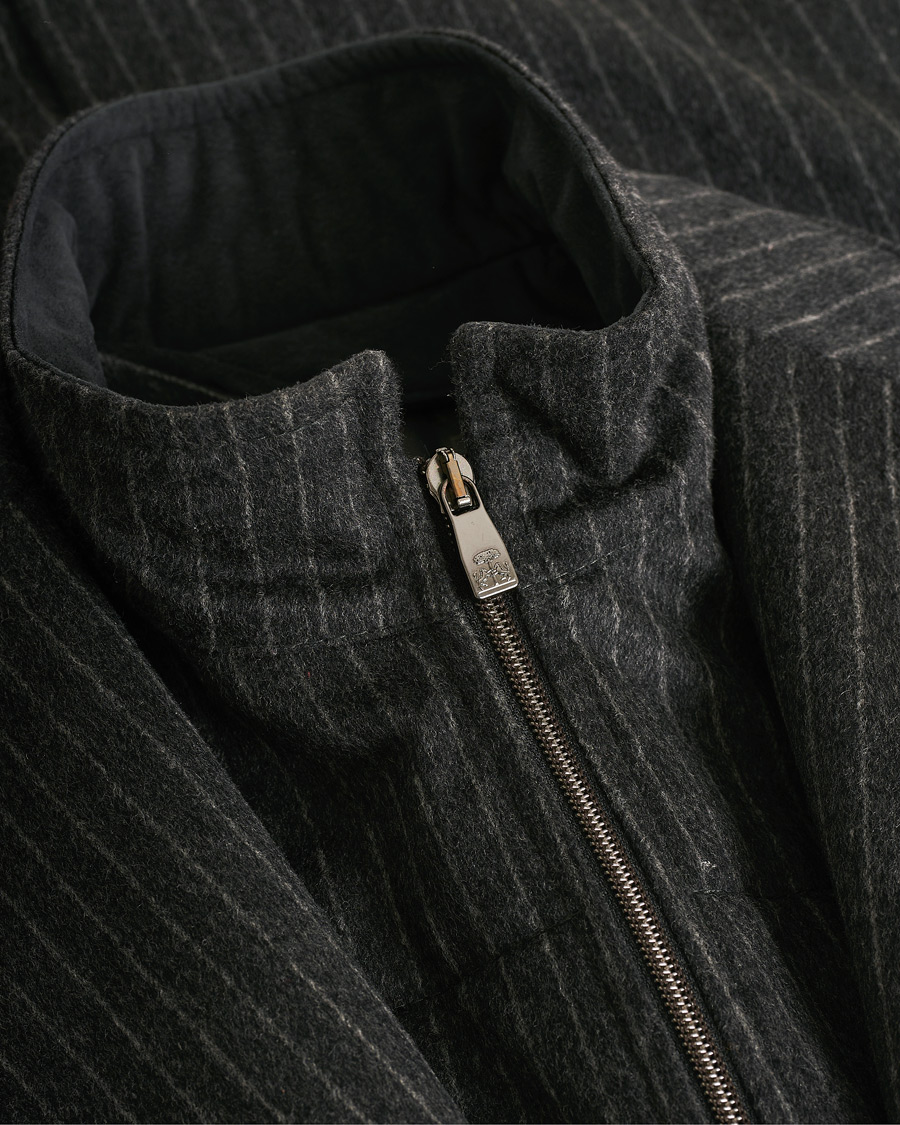 Homme | Manteaux Et Vestes | Pre-owned | Corneliani ID Wool Zip Coat Charcoal Pinstripe 50