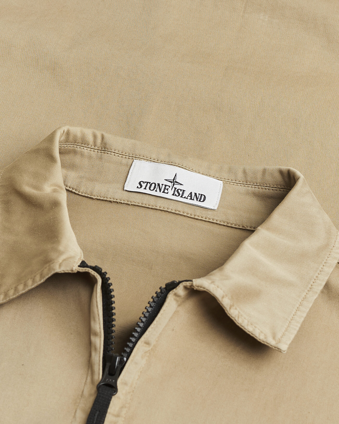 Homme | Pre-owned Manteaux Et Vestes | Pre-owned | Stone Island Cotton Stretch Zip Overshirt Biscuit XL