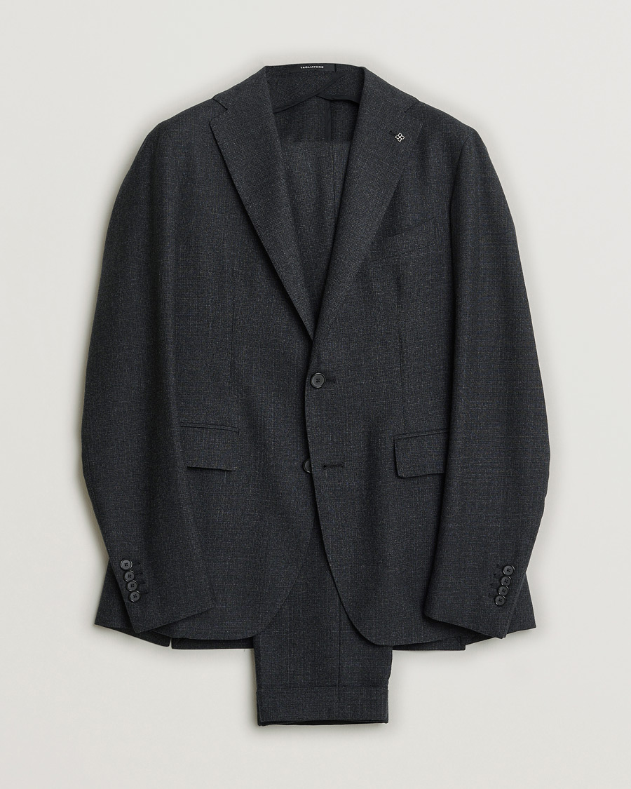 Homme | Tagliatore Wool Suit Anthracite Melange 46 | Pre-owned | Tagliatore Wool Suit Anthracite Melange 46