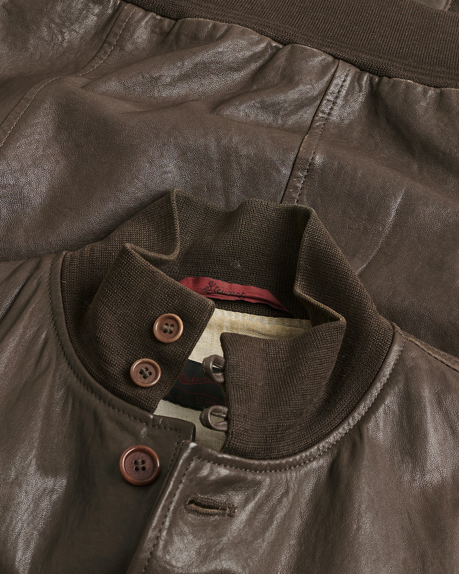 Homme | Pre-owned Manteaux Et Vestes | Pre-owned | Stewart Calf Bomber Jacket Dark Brown L