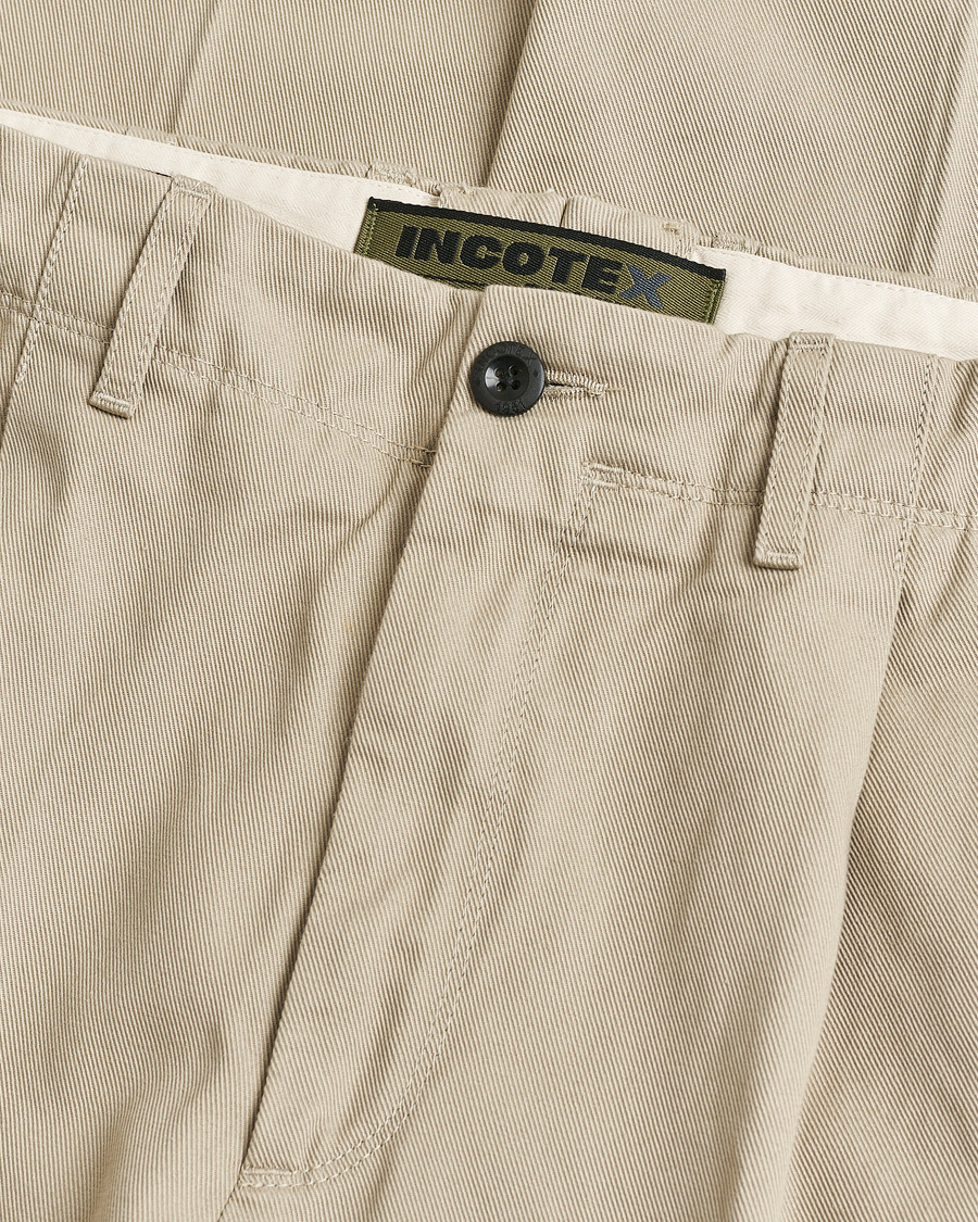 Homme | Pre-owned Pantalons | Pre-owned | Incotex Regular Fit Uniform Cotton Slacks Beige W32