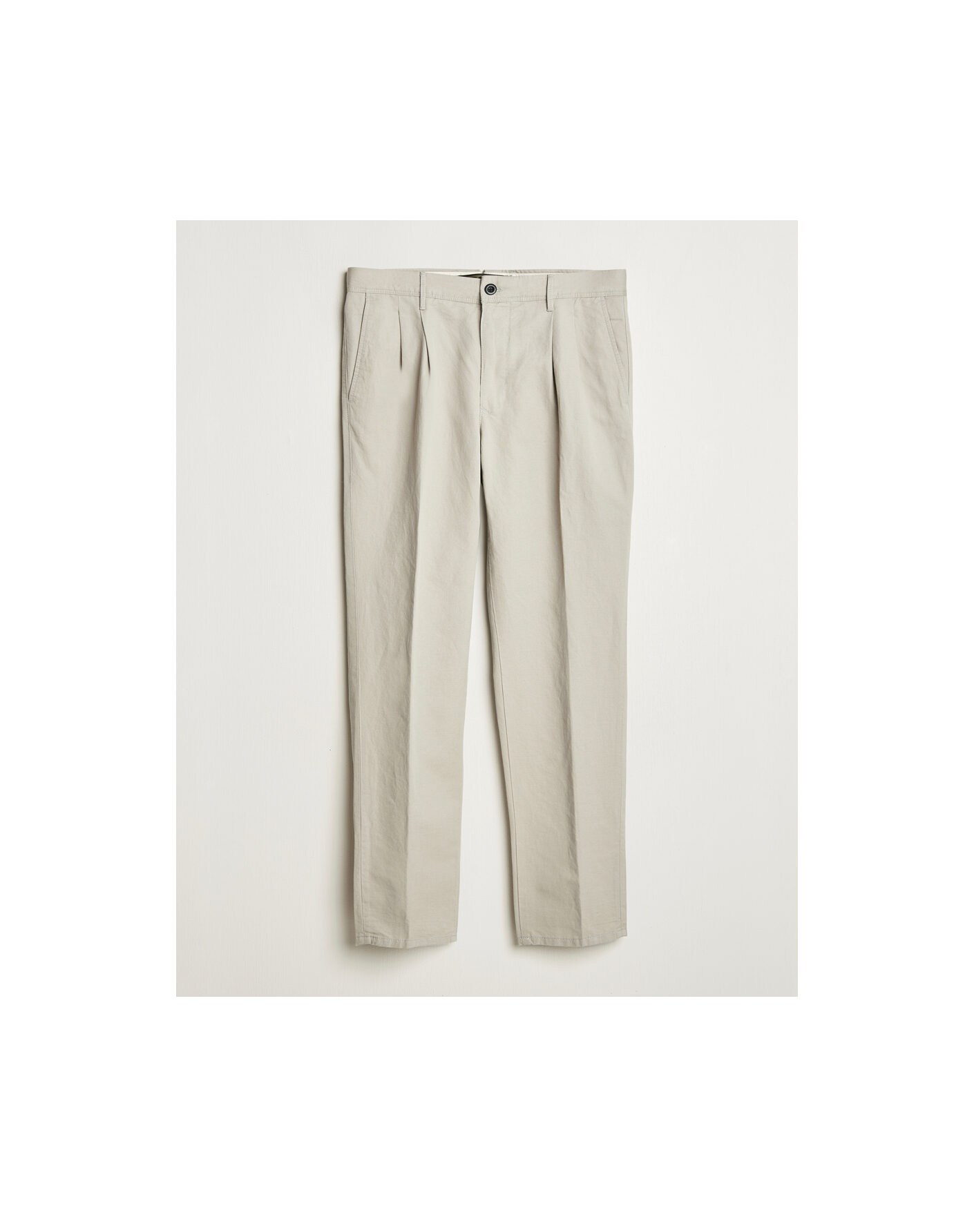 Homme | Pre-owned Pantalons | Pre-owned | Incotex Tapered Fit Pleated Linen Slacks Light Beige W33