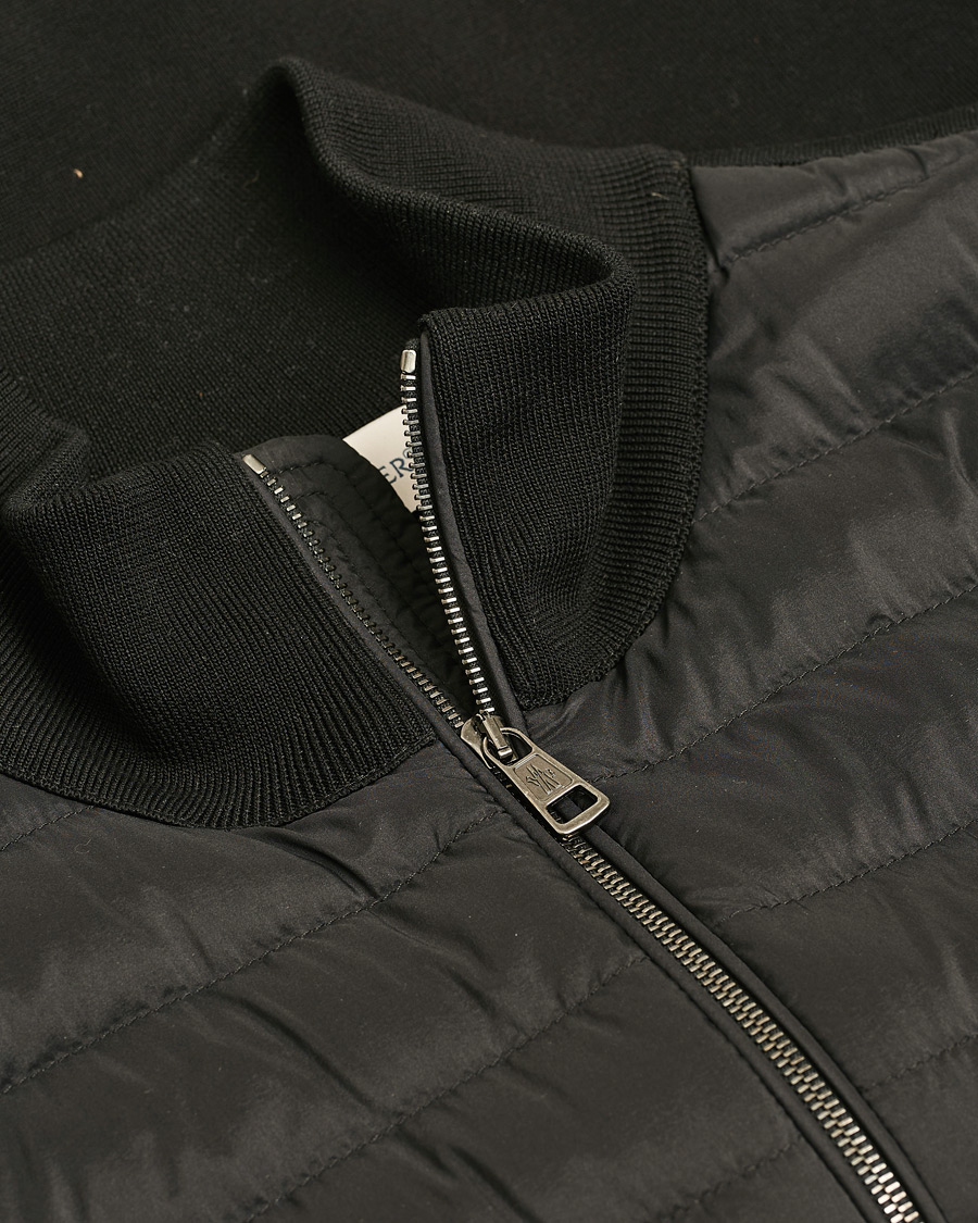 Homme | Moncler Hybrid Zip Cardigan Black | Pre-owned | Moncler Hybrid Zip Cardigan Black