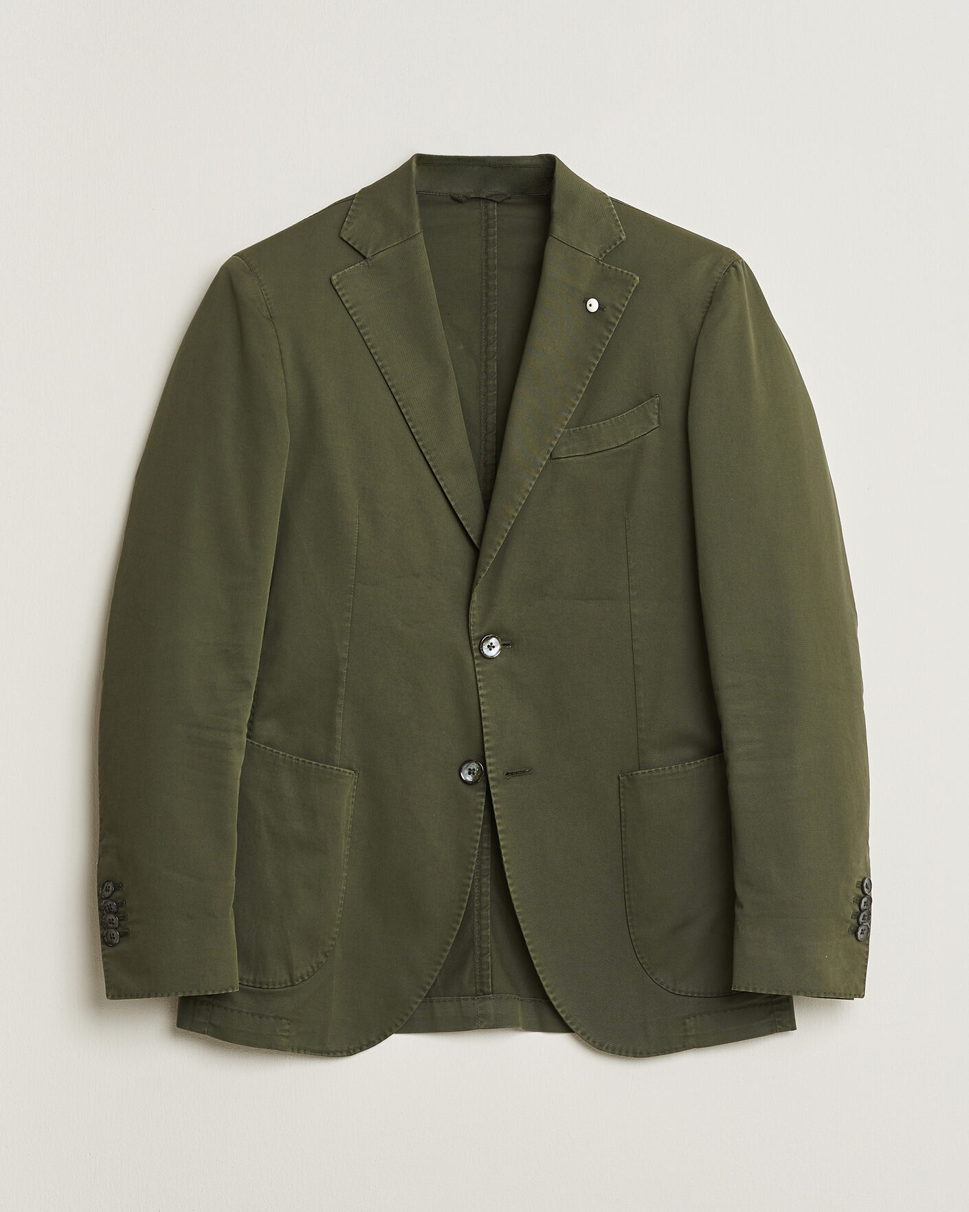 Homme | Pre-owned Blazers | Pre-owned | L.B.M. 1911 Jack Regular Fit Cotton Stretch Blazer Green 46