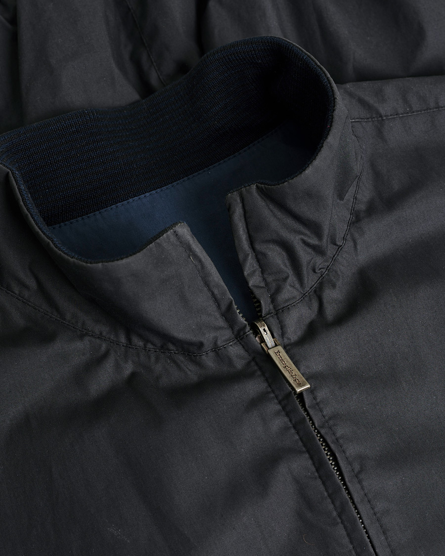 Homme | Ermenegildo Zegna Reversible Harrington Jacket Black/Blue L | Pre-owned | Ermenegildo Zegna Reversible Harrington Jacket Black/Blue L