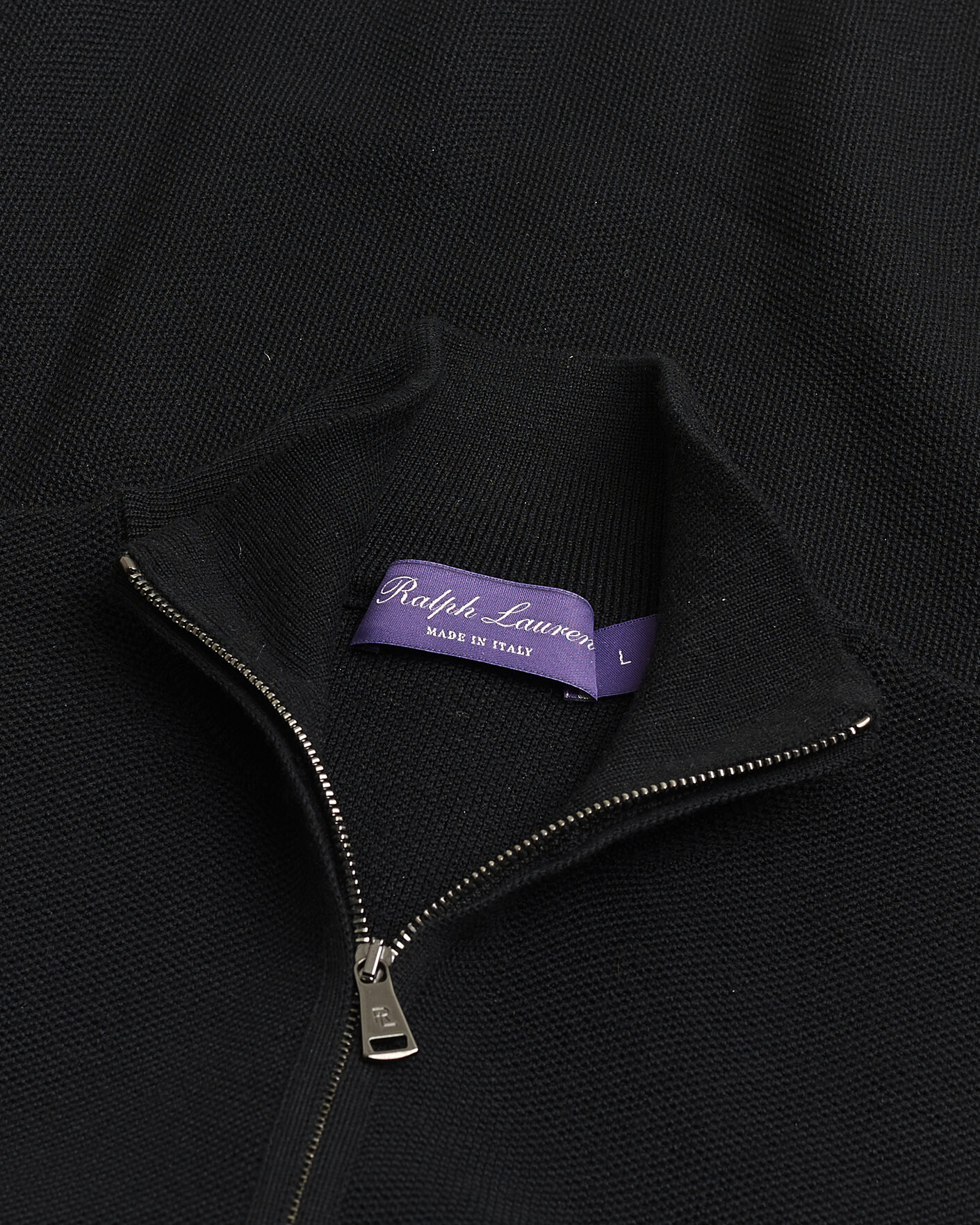 Homme | Pre-owned Pulls Et Tricots | Pre-owned | Ralph Lauren Purple Label Wool Pique Half Zip Polo Black L