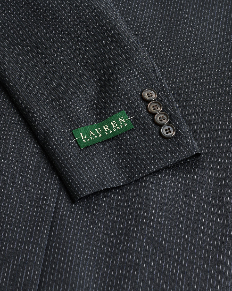 Homme | Pre-owned Costumes | Pre-owned | Ralph Lauren Double Breasted Striped Wool Suit Dark Grey 46