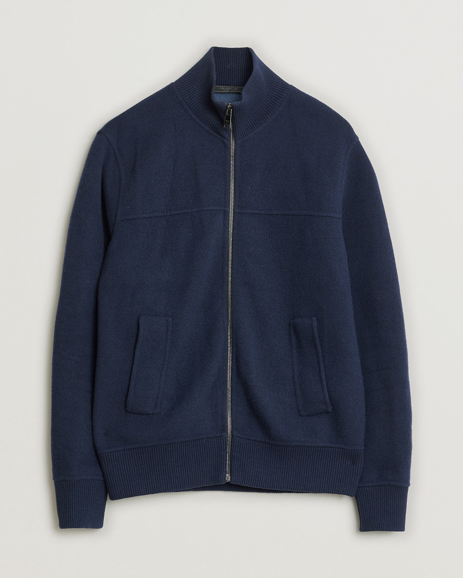 Homme | Pre-owned Pulls Et Tricots | Pre-owned | Prada Cashmere Blend Full Zip Cardigan Navy 50