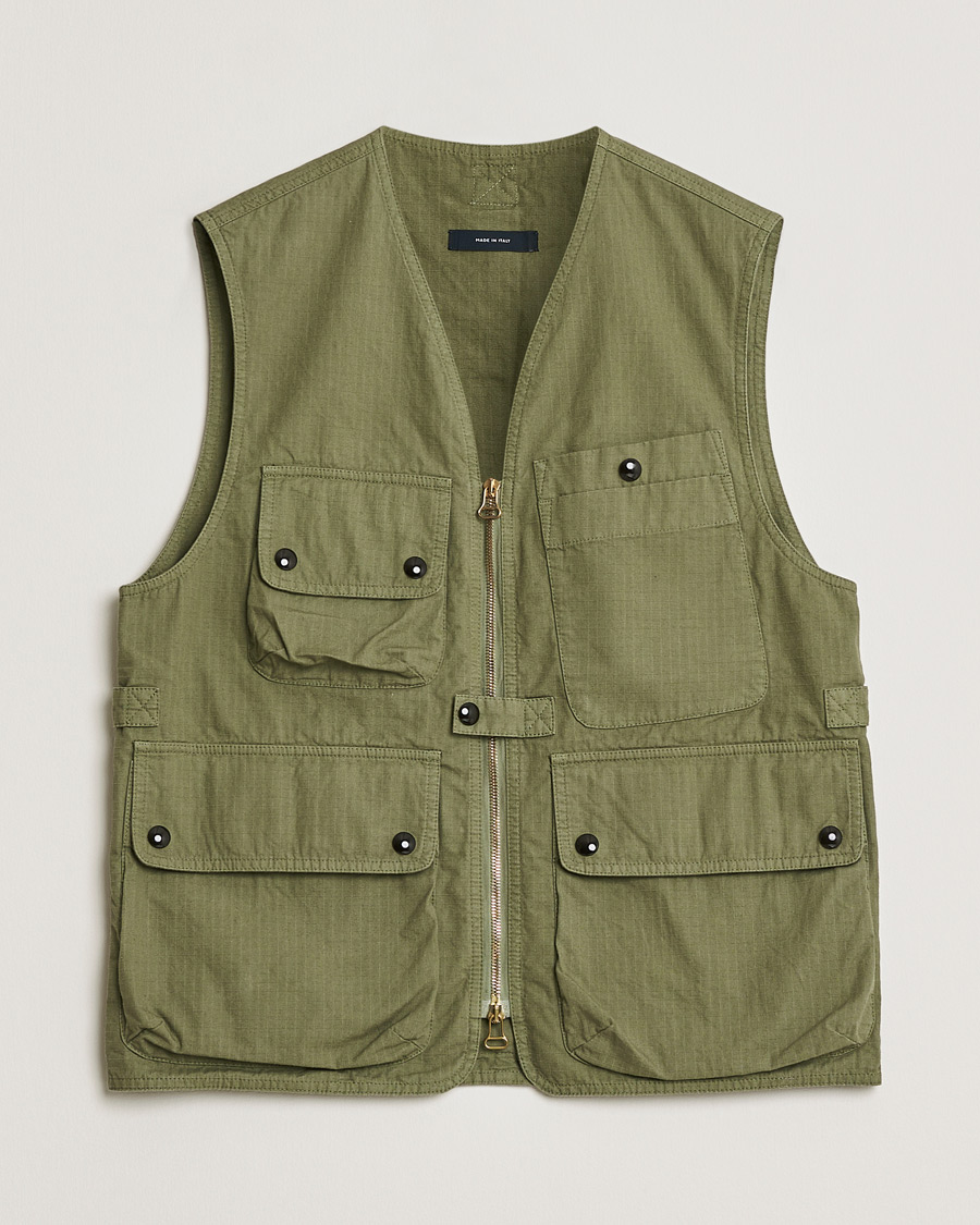 Homme | Pre-owned Manteaux Et Vestes | Pre-owned | Drake's Ripstop Utility Cotton Vest Green UK36 - EU46