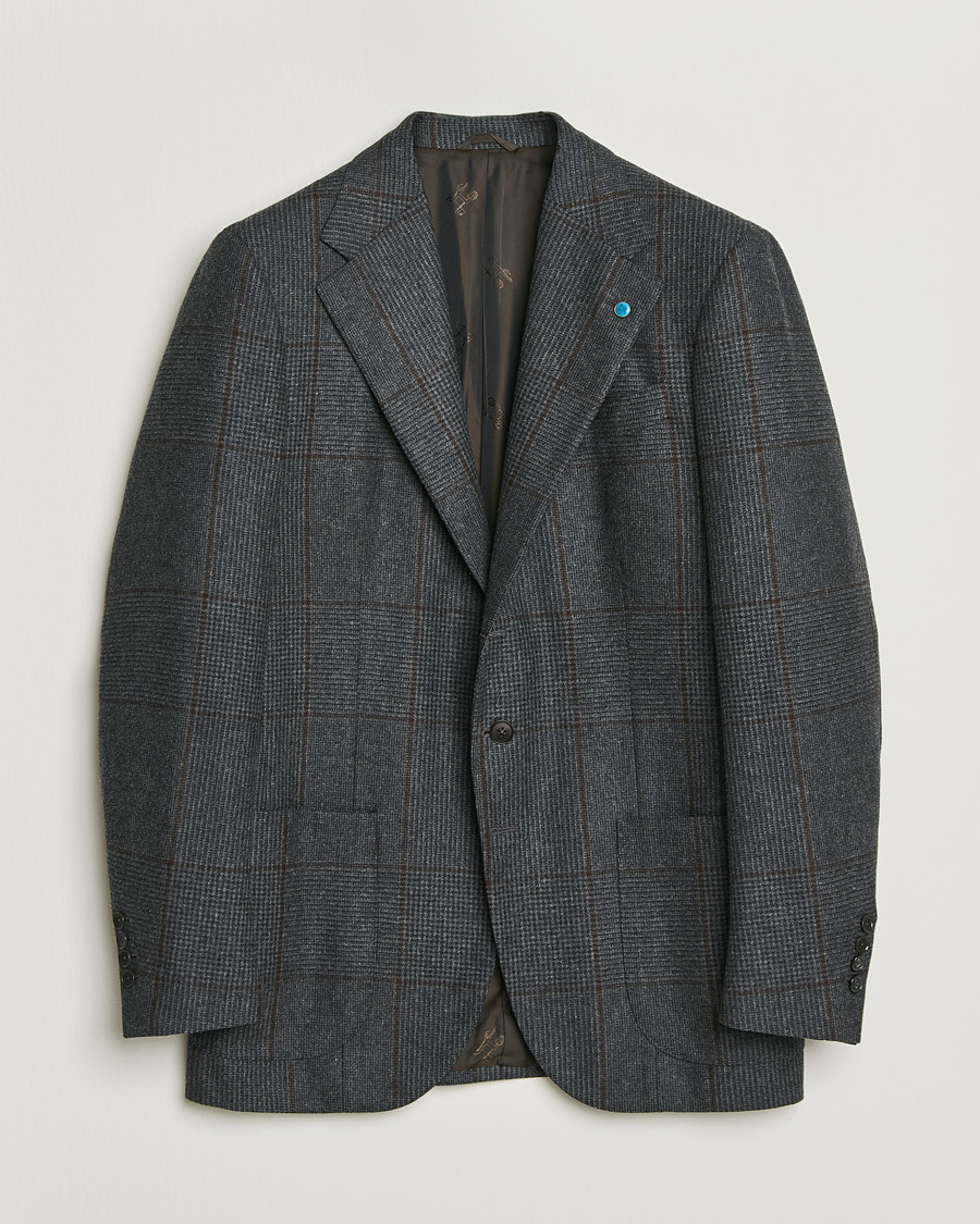 Homme | Pre-owned Blazers | Pre-owned | Eidos Napoli Wool Checked Blazer Dark Grey 50