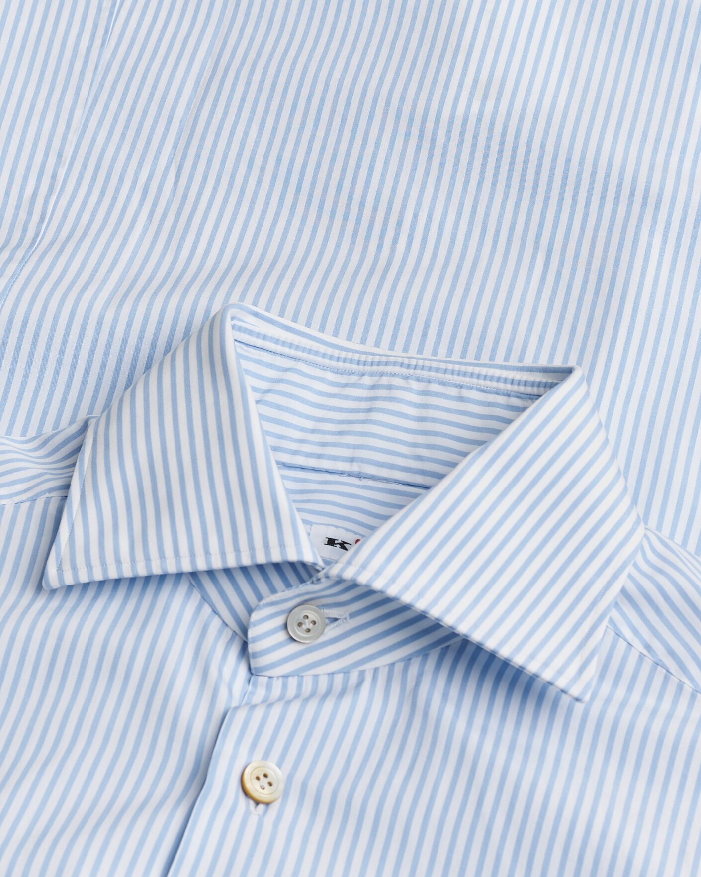 Homme | Pre-owned Chemises | Pre-owned | Kiton Cotton Dress Shirt Light Blue Stripe 38 - S