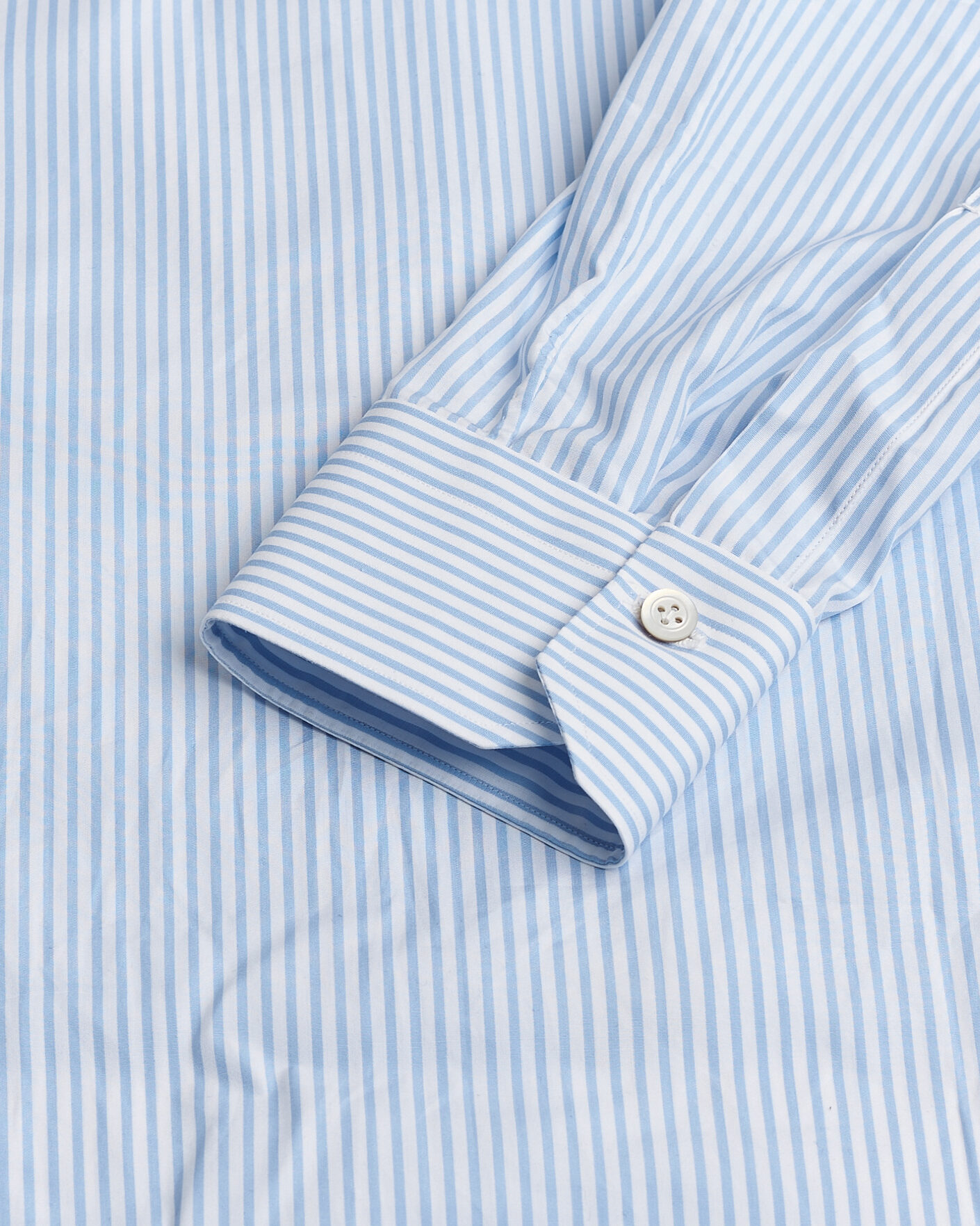 Homme | Kiton Cotton Dress Shirt Light Blue Stripe 40 - M | Pre-owned | Kiton Cotton Dress Shirt Light Blue Stripe 40 - M
