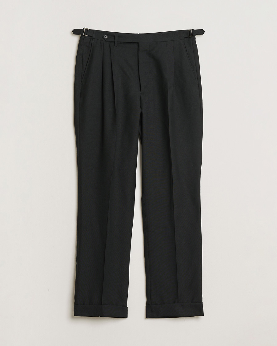 Homme | Pre-owned Pantalons | Pre-owned | Berg&Berg High Waisted Double Pleated Wool Trousers Black 52