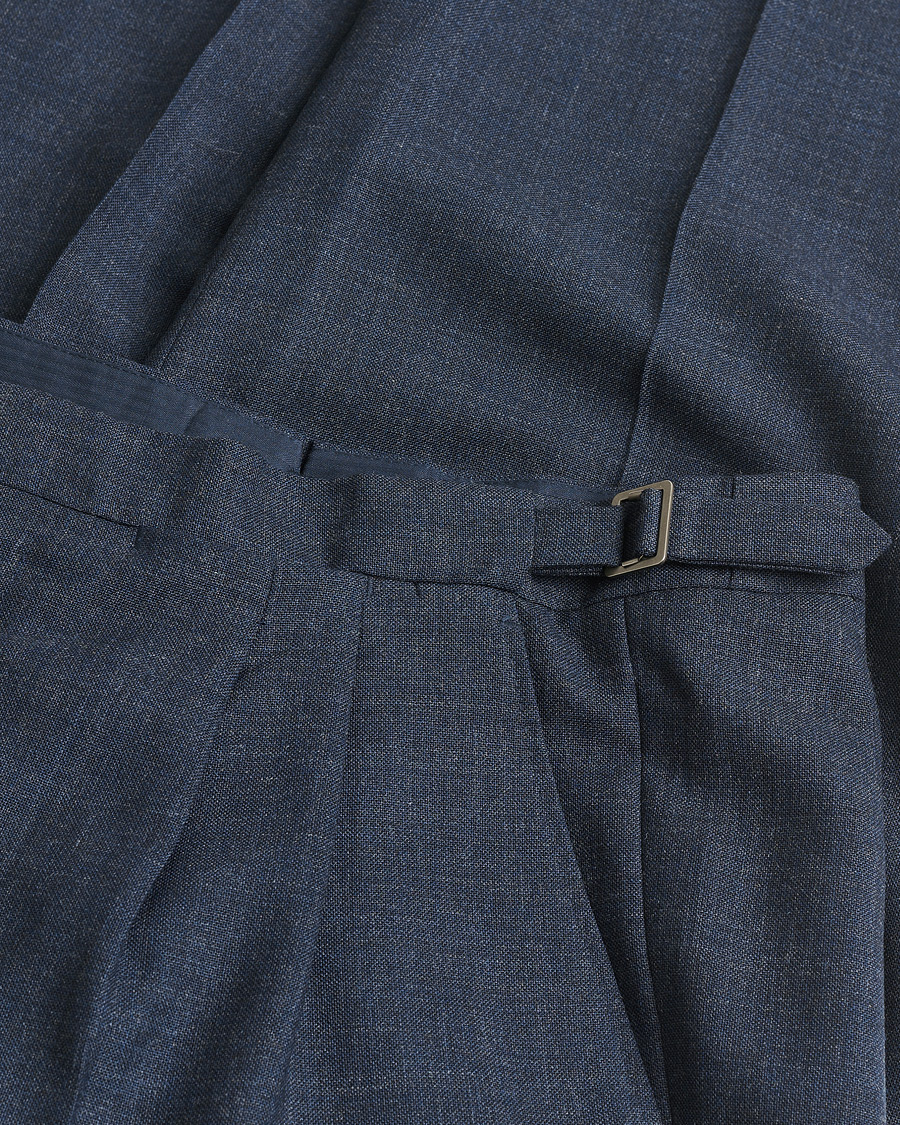 Homme | Pre-owned Pantalons | Pre-owned | Berg&Berg High Waisted Double Pleated Wool Trousers Blue 52