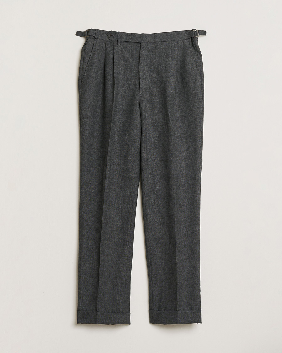 Homme | Pre-owned Pantalons | Pre-owned | Berg&Berg High Waisted Double Pleated Wool Trousers Dark Grey 52