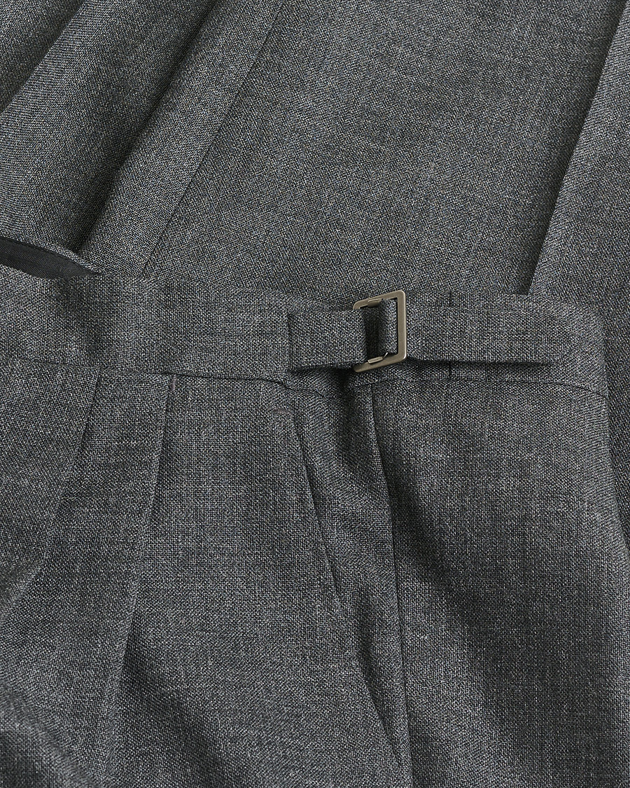 Homme | Pre-owned Pantalons | Pre-owned | Berg&Berg High Waisted Double Pleated Wool Trousers Dark Grey 52
