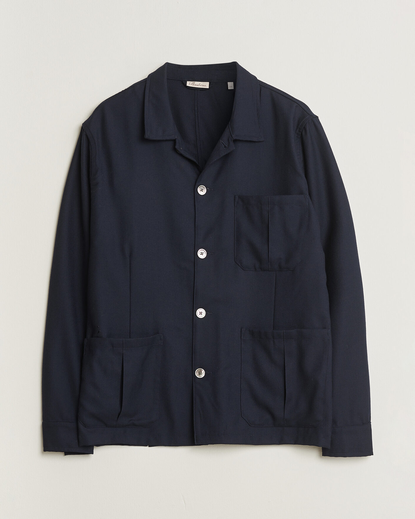 Homme | Pre-owned Chemises | Pre-owned | Stenströms Wool Overshirt Navy XXL