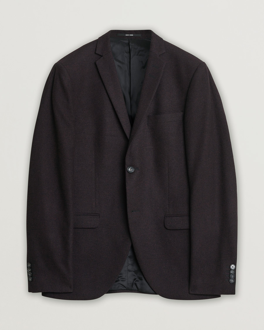 Homme | Pre-owned Blazers | Pre-owned | Tiger of Sweden Flannel Wool Blazer Burgundy 48