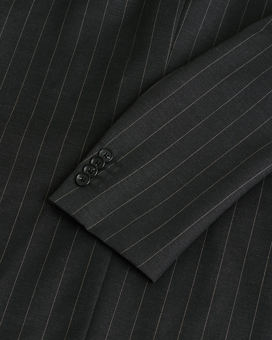Homme | Pre-owned Costumes | Pre-owned | Caruso Pinstripe Wool Suit Black 52