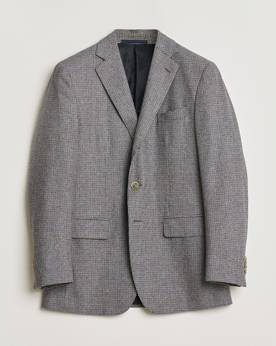 Homme | Pre-owned Blazers | Pre-owned | Caruso Cashmere Blend Houndstooth Blazer Grey 48