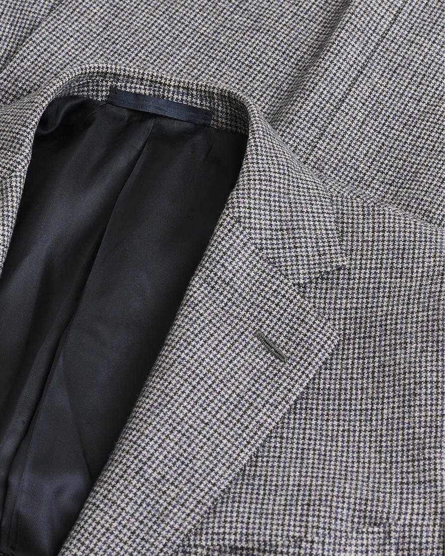 Homme | Pre-owned Blazers | Pre-owned | Caruso Cashmere Blend Houndstooth Blazer Grey 48
