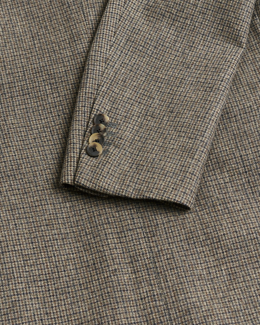 Homme | Pre-owned Blazers | Pre-owned | Caruso Wool Houndstooth Blazer Brown 46