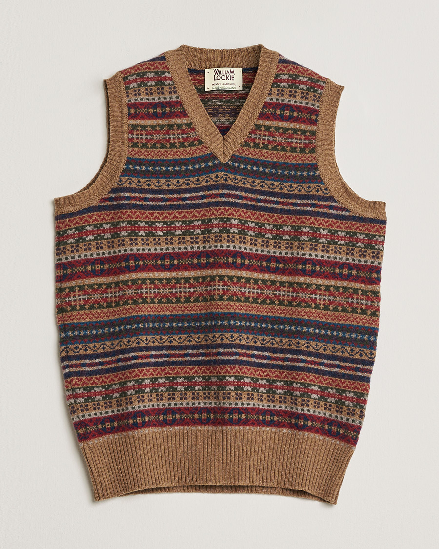 Homme | Pre-owned Pulls Et Tricots | Pre-owned | William Lockie Wool Fair Isle Vest Tan S