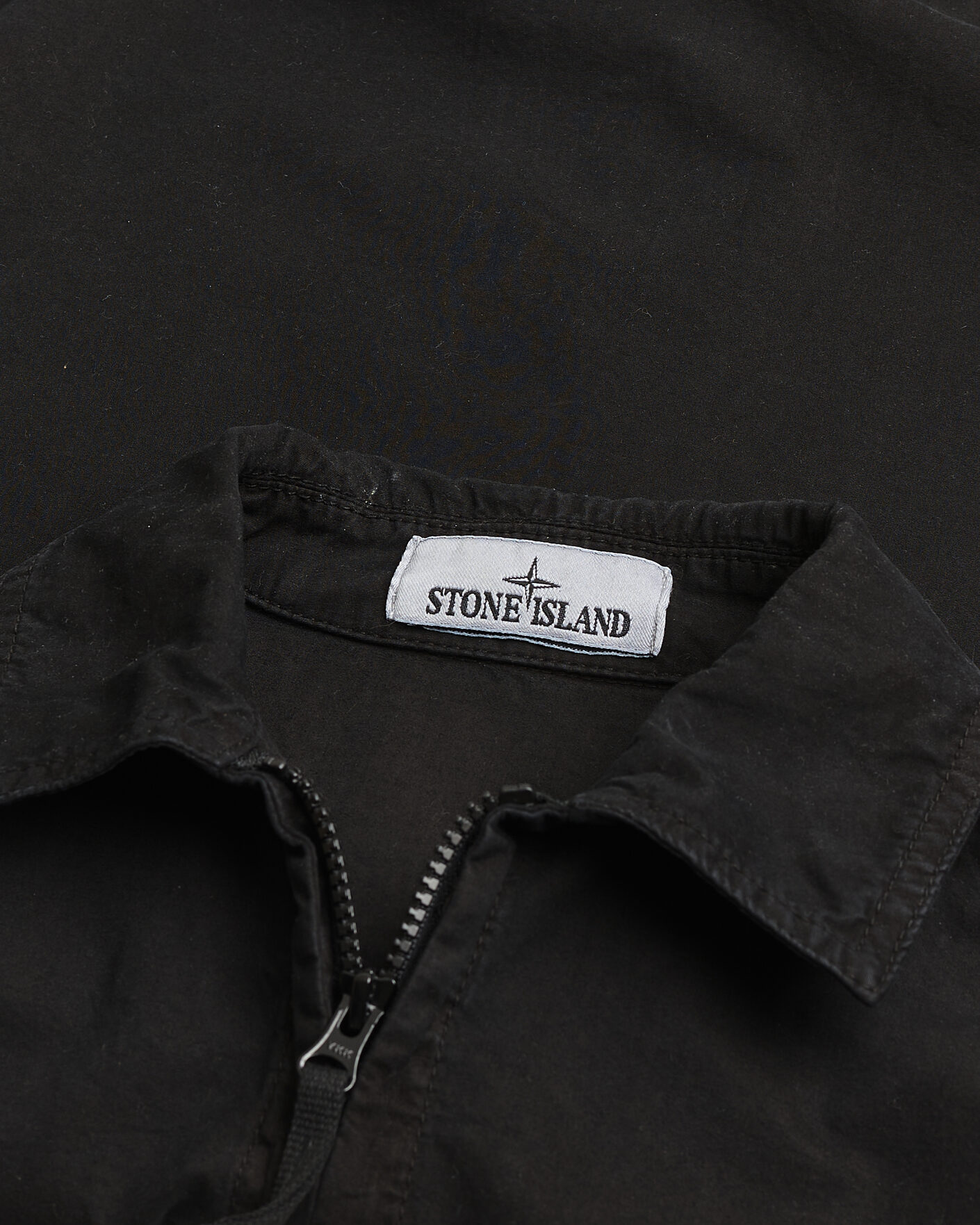 Homme | Pre-owned Chemises | Pre-owned | Stone Island Brushed Cotton Canvas Zip Overshirt Black S