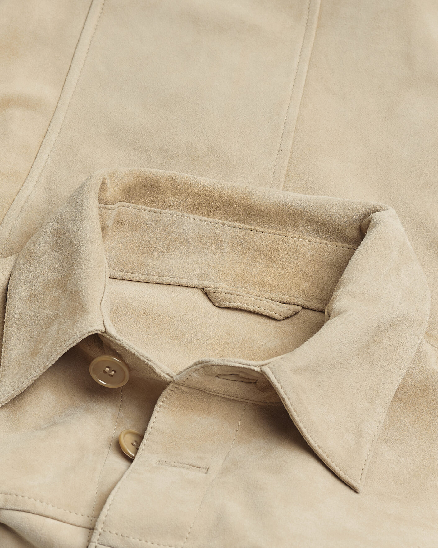 Homme | Stenströms Suede Pocket Overshirt Beige M | Pre-owned | Stenströms Suede Pocket Overshirt Beige M