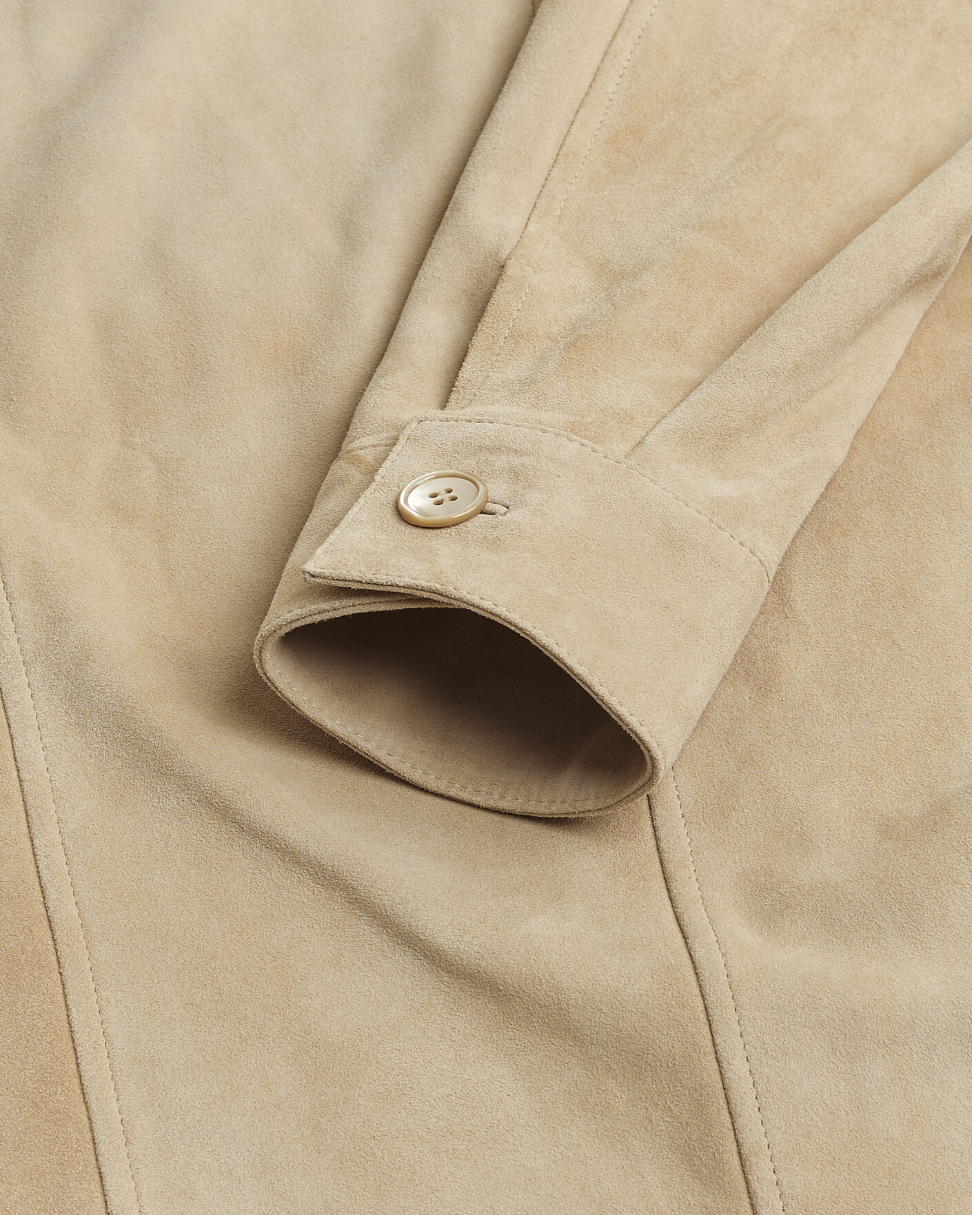 Homme | Stenströms Suede Pocket Overshirt Beige M | Pre-owned | Stenströms Suede Pocket Overshirt Beige M