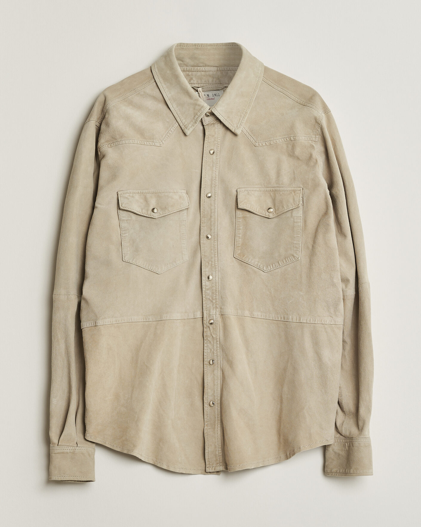 Homme | Pre-owned Chemises | Pre-owned | L.B.M. 1911 Suede Pocket Overshirt Beige 52